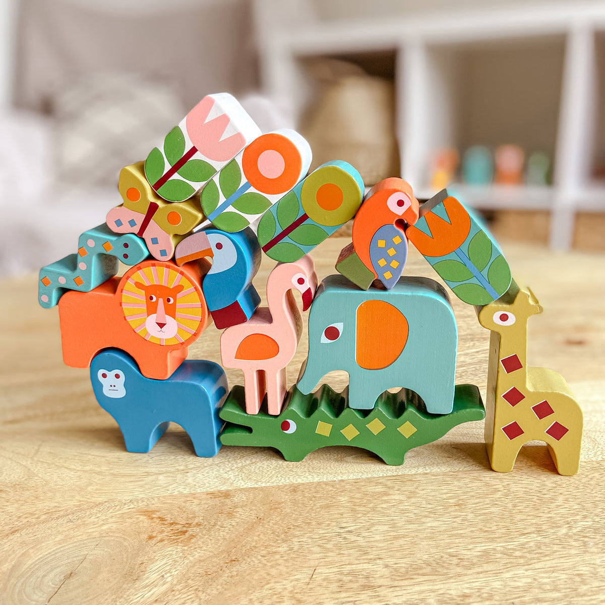 Wooden animals deals for toddlers