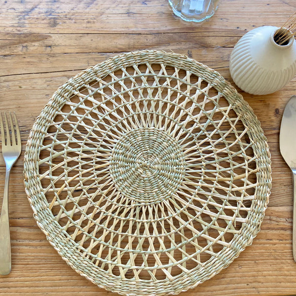 4 x Natural Woven Seagrass Placemat 30cm