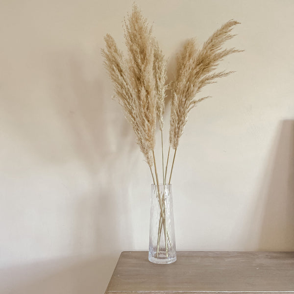 Elegant Clear Glass Ripple Vase 26.5cm