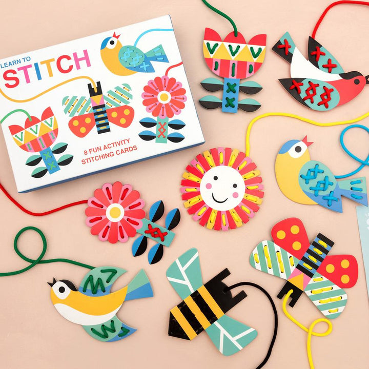 Learn To Sew Children's Stitching Craft Activity Set - Home School Activity Primary School   (3+ years) - Rainy Day Activity - BurrowandNest