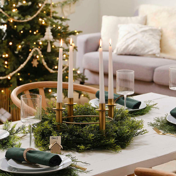 Gold Candlestick Ring Table Centrepiece