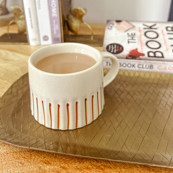 Hand Finished Ridged Painted Mug - Ginger