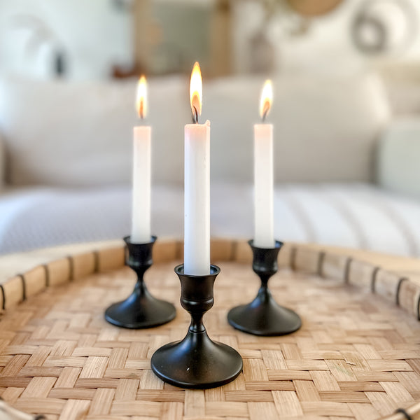 Black Short Candlesticks – Set Of 3