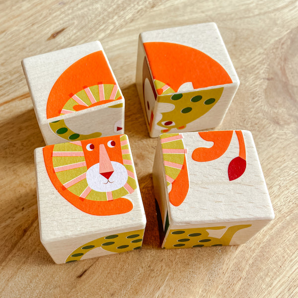 Wooden Cube Puzzle Animals - Children's Gift