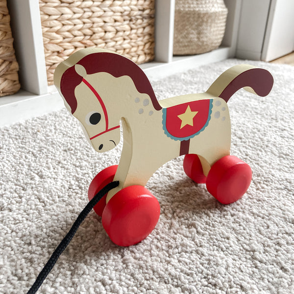 Children's Wooden Horse Pull Along Toy - Children's Gift