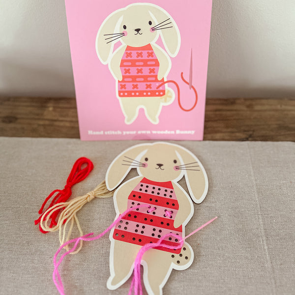 Learn To Sew Bunny Wooden Children's Stitching Set - Easter Gift Children's Craft Gift