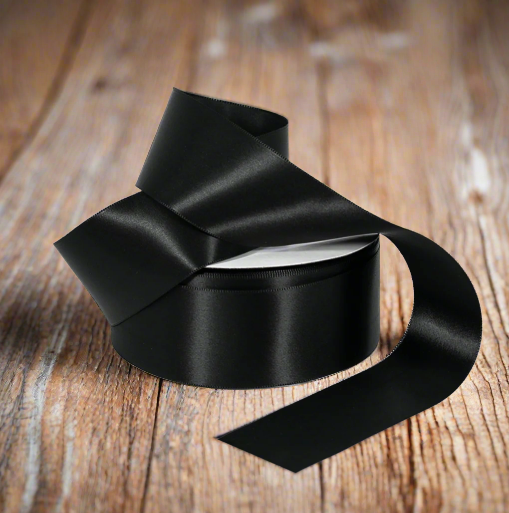 Black satin discount ribbon