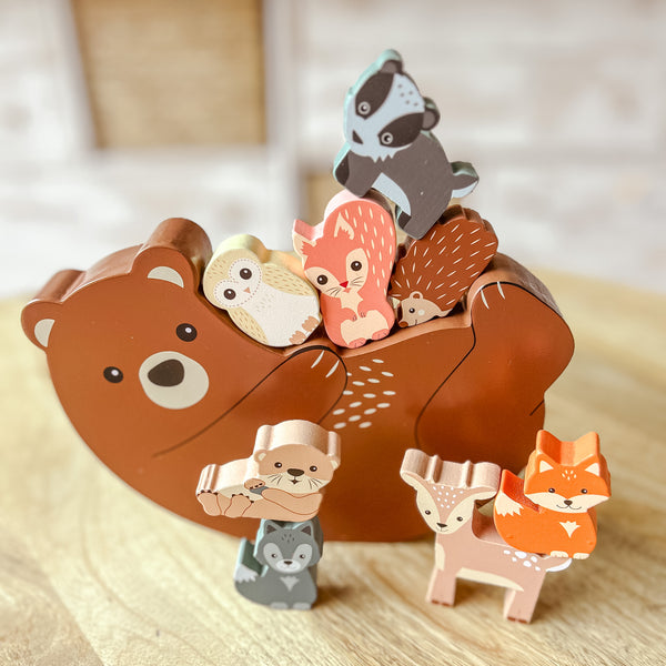Wooden Animals Balancing Stacking Toy -  Toddler Christmas Gift