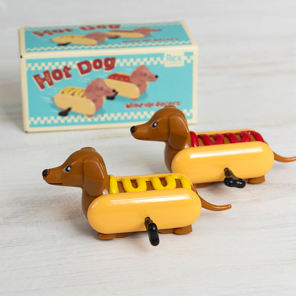 Wind Up Racing Hot Dogs, Set of 2 - Kids Stocking Filler Gift