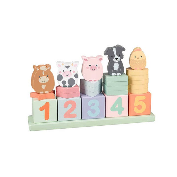 Wooden Farm Animals Counting Game - Toddler Christmas Gift