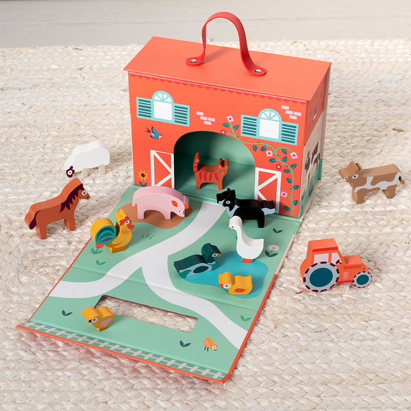 Wooden Fold Away Farm Playset - Toddler Christmas Gift