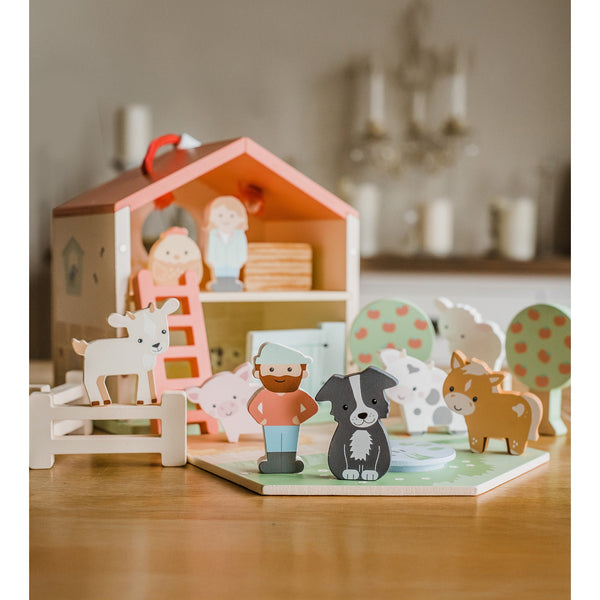 Wooden Farm Play Set Toddler Christmas Gift