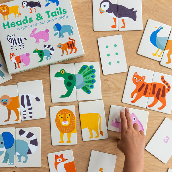 Zoo Animals Puzzle - Heads & Tails Game - Children's Gift