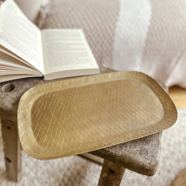 Forged Brass Metal Tray 30cm x 16.5cm