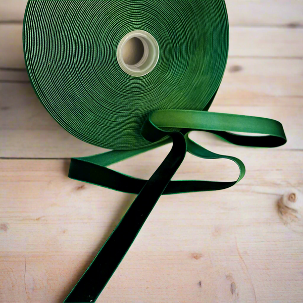 Dark Green Velvet Ribbon Christmas Gift Wrapping 20m Roll (2 widths available)