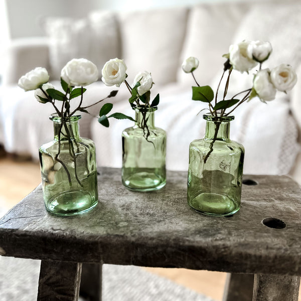 Forest Green Bottle Vases (Set of 3)