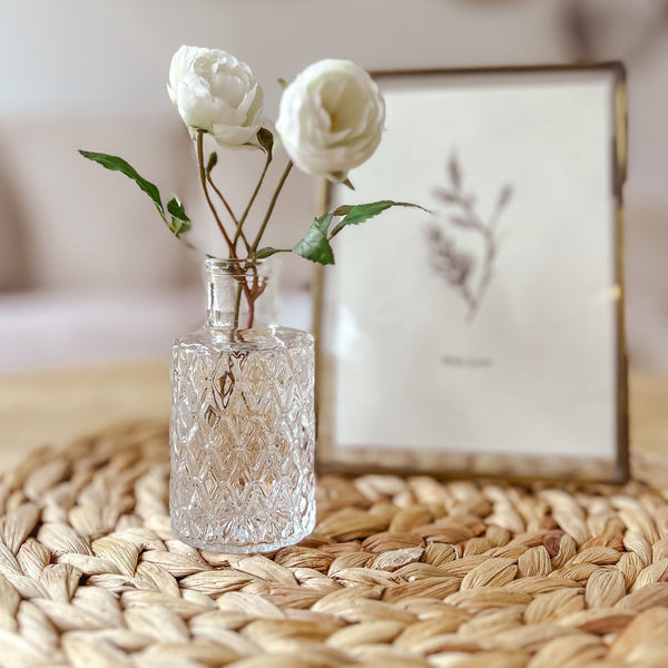 Textured Mini Glass Bottle Vase 9.5cm