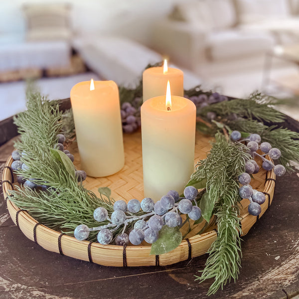 Natural Woven Tray with Black Edging (2 sizes) - BurrowandNest
