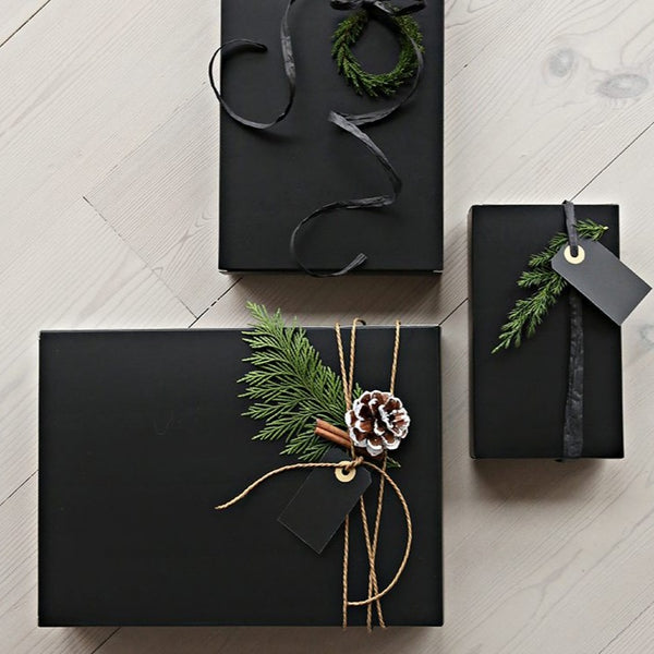 Plain Black Wrapping Paper 10m Roll - (Matt) Christmas Gift Wrap