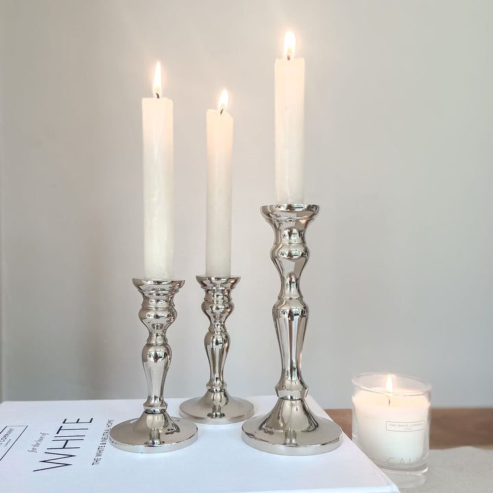 Silver Candlesticks – Set Of 2 - BurrowandNest