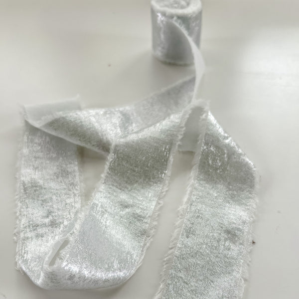 Silver Ribbon with Frayed Edges