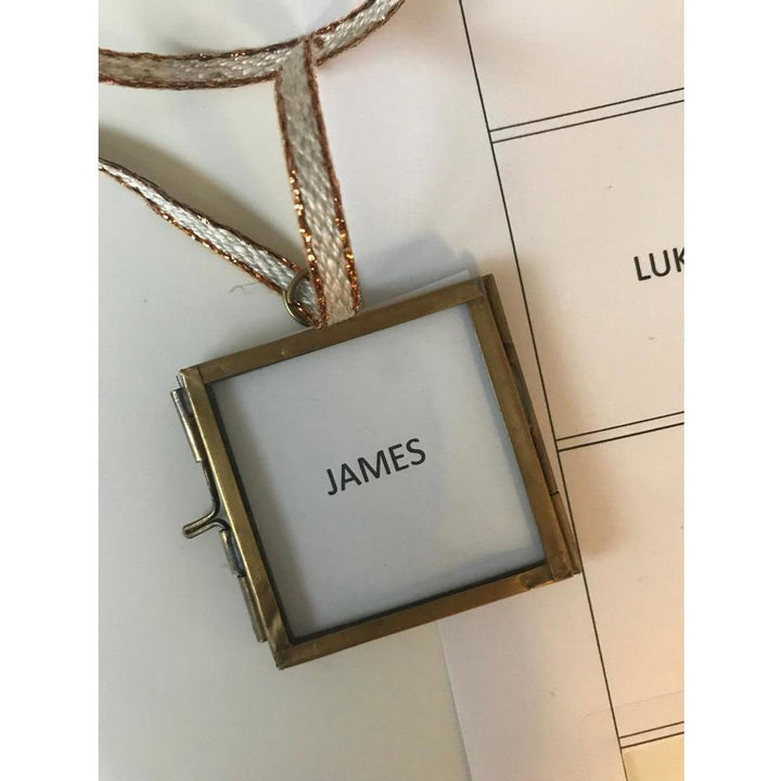 Tiny Distressed Brass Photo Frame Place Card - BurrowandNest