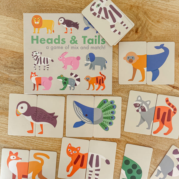 Zoo Animals Puzzle - Heads & Tails Game - Children's Gift