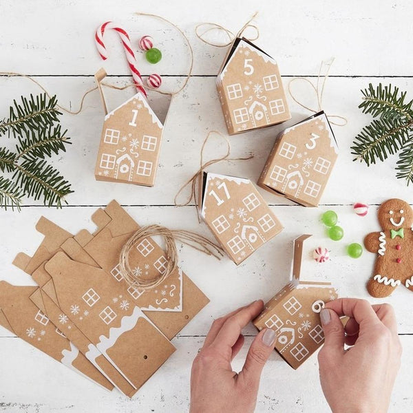 Fill Your Own Advent Calendar Gingerbread Houses - BurrowandNest