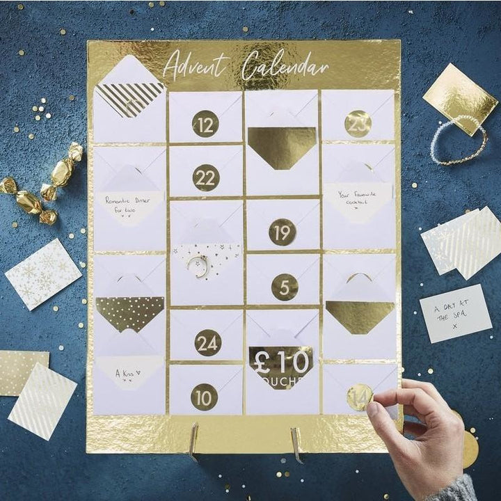 Fill Your Own Advent Calendar Envelopes - Gold - BurrowandNest