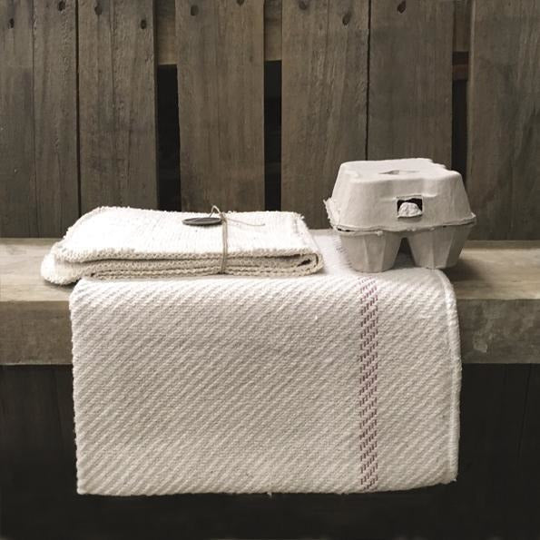 Natural Tea Towel / Oven Cloth with Stripe Large 100cm x 50cm - BurrowandNest