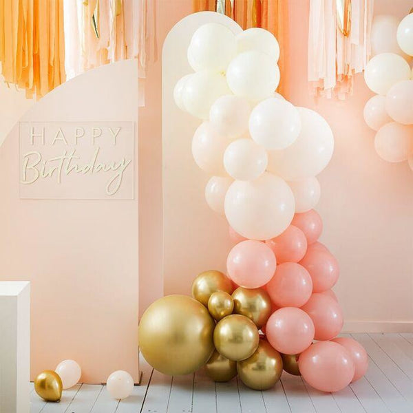 Balloon Arch Kit - Peach, Gold - Wedding & Party Backdrops