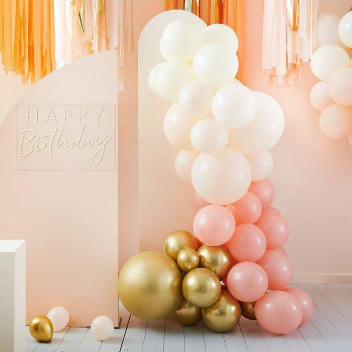 Balloon Arch Kit - Peach, Gold - Wedding & Party Backdrops balloons- Burrow and Nest Interiors -  Home Decor Gift Shop