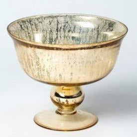 Antique Gold Footed Bowl Vase - BurrowandNest