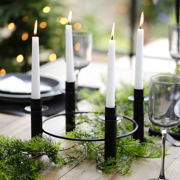 Black Candlestick Ring Table Centrepiece