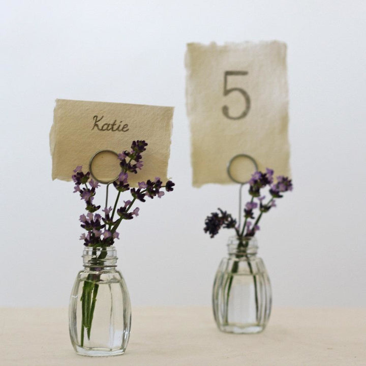 Glass Bud Vase Name Card Holders - Set Of 4 - BurrowandNest