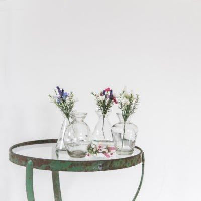 Dainty Clear Glass Bud Vases 10cm - Set of 4 Assorted - BurrowandNest