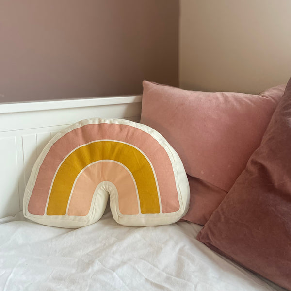 Rainbow Shaped Cushion Pink and Peach - Girls Bedroom Decor