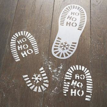Snowy Santa Footprint Stencils - BurrowandNest