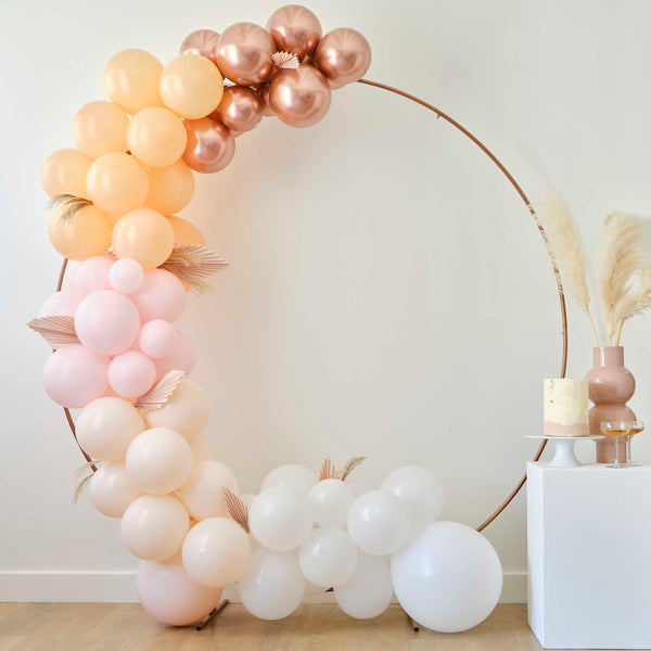 Balloon Arch Kit - Pampas, White, Peach, Gold - Wedding & Party Backdrops