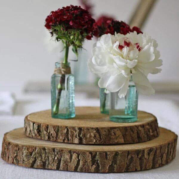 Log Tree Slice Rustic Wedding Centrepiece. 20 47cm BurrowandNest