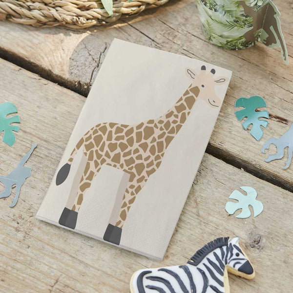 Giraffe Paper Napkins x 16 - Wild Animal Theme Party
